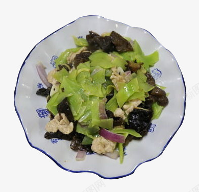 莴笋炒肉片png免抠素材_88icon https://88icon.com 产品实物 健康 家常菜 木耳 肉片 莴笋 营养