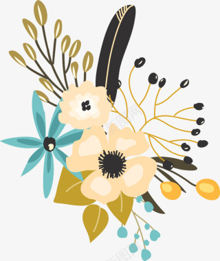唯美水彩花卉装饰图标图标
