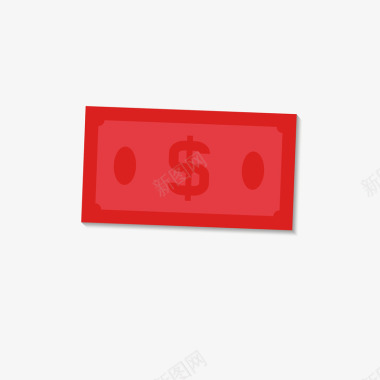 钱币红色矢量图图标图标