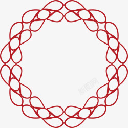 圆圈红色装饰边条矢量图素材