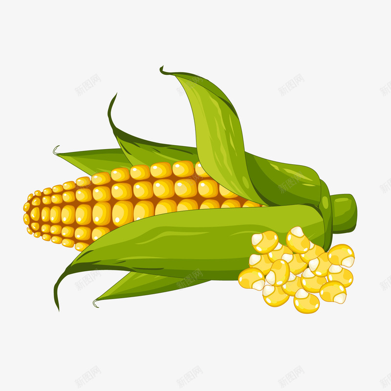 黄色创意玉米食物元素矢量图ai免抠素材_88icon https://88icon.com 农作物种子 创意 卡通插画 玉米 矢量图 种子 纹理 质感 食物 黄色