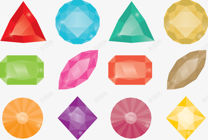 形状各异的宝石png免抠素材_88icon https://88icon.com 宝石 晶石 能量块 黄宝石