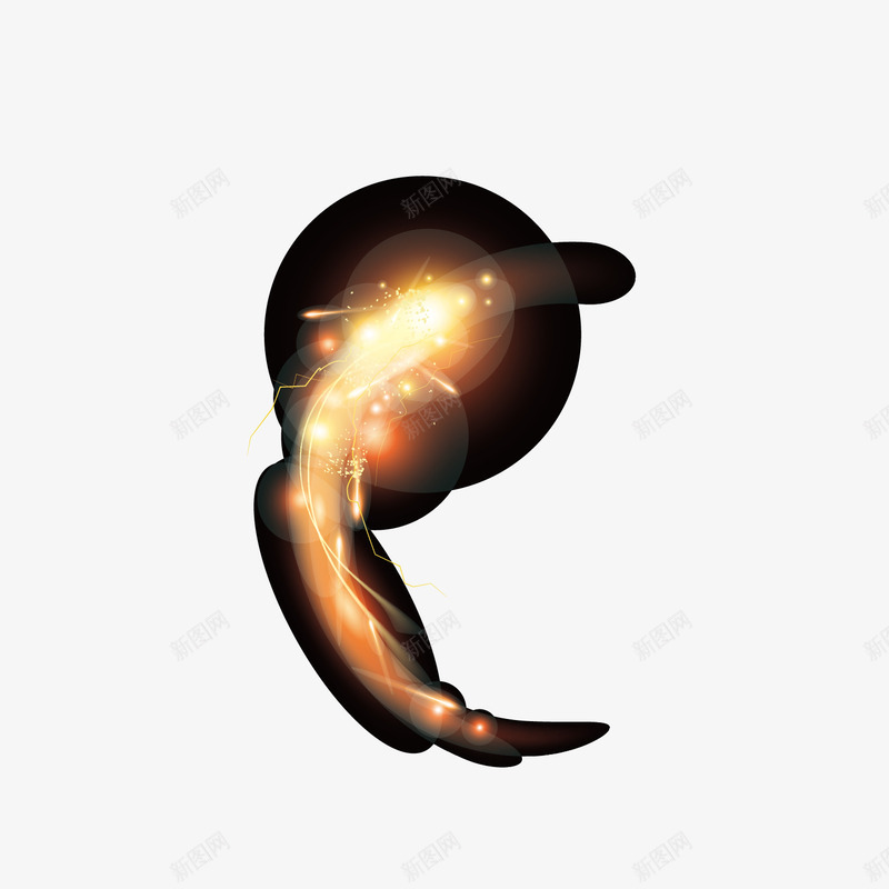 橙黄色笔刷png免抠素材_88icon https://88icon.com 一束光 星光 星光笔刷 橙黄 黑色