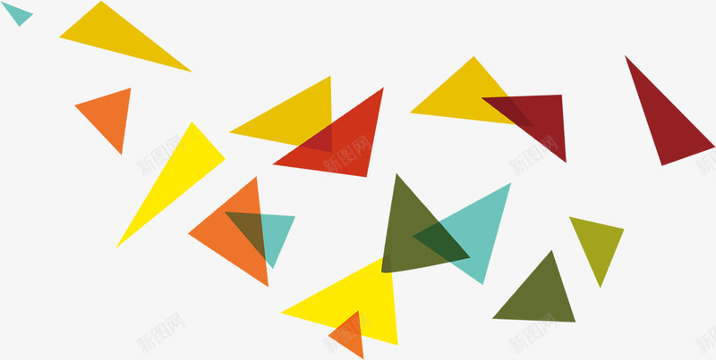 漂浮彩色三角形psd免抠素材_88icon https://88icon.com 彩色形状 淘宝天猫海报设计素材 漂浮元素