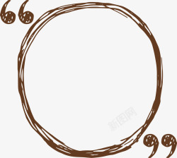 手绘线条圆圈标题框素材
