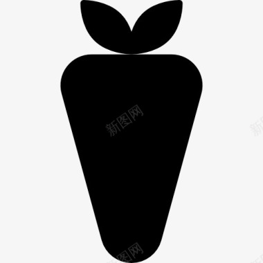 成熟的红苹果胡萝卜形状图标图标