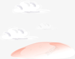 手绘粉色云朵矢量图素材