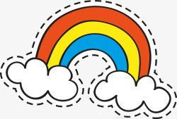彩色卡通云朵彩虹素材