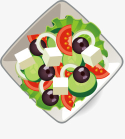 水果蔬菜沙拉矢量图素材