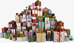 堆积如山的礼物盒礼包素材