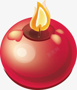 苹果形状蜡烛素材