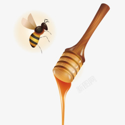 搅蜜棒和蜜蜂食物海报背景素材
