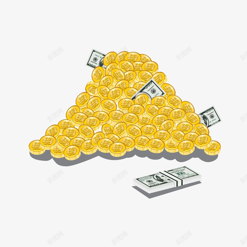 堆成山的金币png免抠素材_88icon https://88icon.com 商业 堆成山的金币 货币 金融 钱币