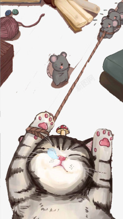 可爱的小老鼠卡通老鼠和猫咪高清图片