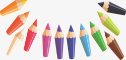 彩色铅笔头标题框素材