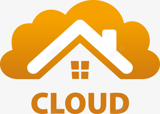 云计算机黄色云朵logo图标图标