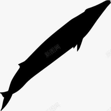 蓝色鲸鱼的形状图标图标