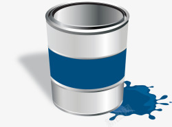 蓝色的油漆桶蓝色油漆桶滴漏矢量图高清图片