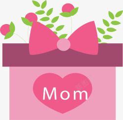 粉红母亲节礼物盒矢量图素材