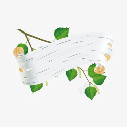 白桦树风格绿叶子标题背景素材
