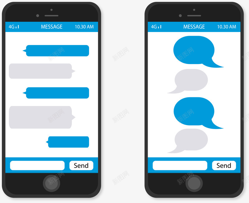 手机简讯png免抠素材_88icon https://88icon.com 商务 对话框 界面 简讯 蓝色