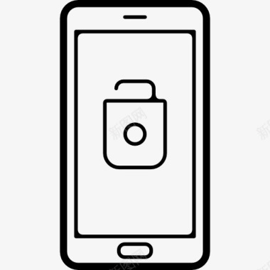 手机素材打开挂锁符号在手机屏幕图标图标