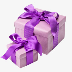 紫色卡通手绘礼盒礼物素材