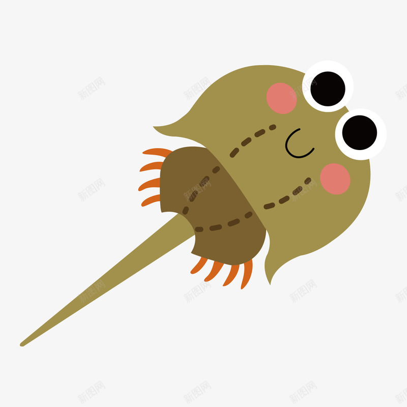 卡通风格世界海洋日鲎矢量图ai免抠素材_88icon https://88icon.com 世界海洋日 动物 卡通 卡通动物 各种海洋动物 海洋 鲎 矢量图