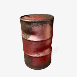 圆柱形状破旧红色圆柱形状机油桶高清图片