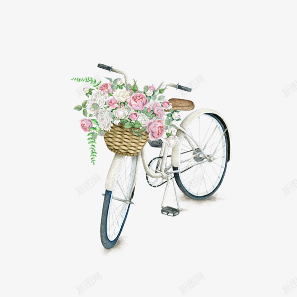 单车鲜花png免抠素材_88icon https://88icon.com 单车 脚踏车 自行车 鲜花