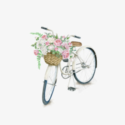 单车鲜花素材