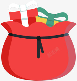 圣诞节红色的礼物袋矢量图素材