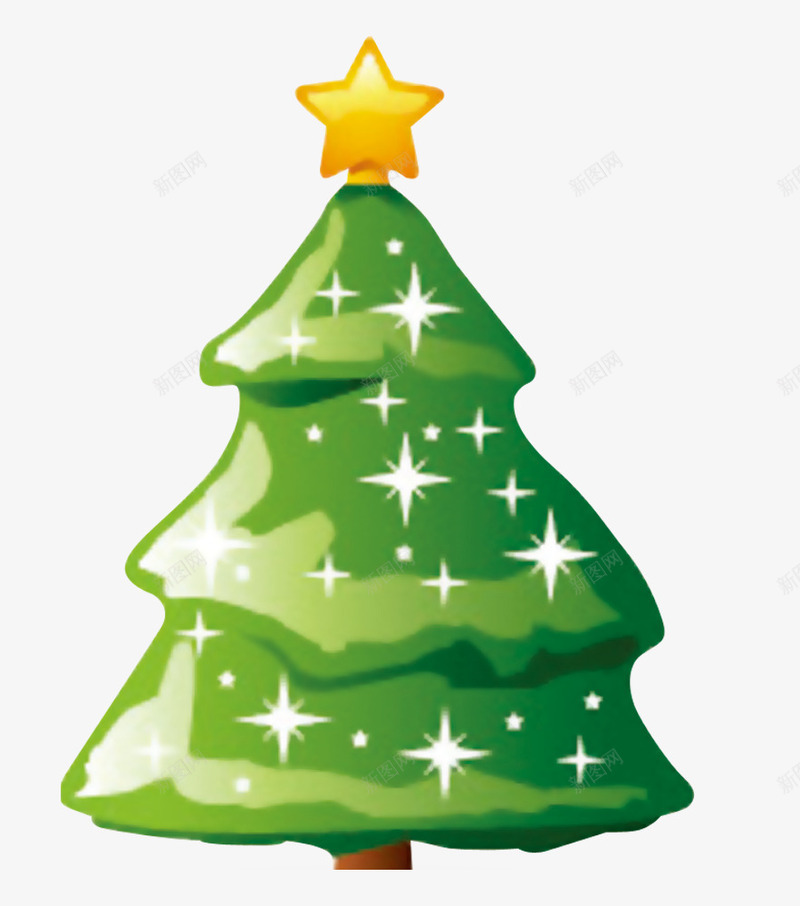 绿色圣诞树png免抠素材_88icon https://88icon.com 圣诞树 圣诞节 星光 星星