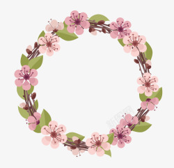 三月赏花节花环装饰素材