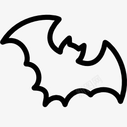 简笔蝙蝠框黑白万圣节图标图标