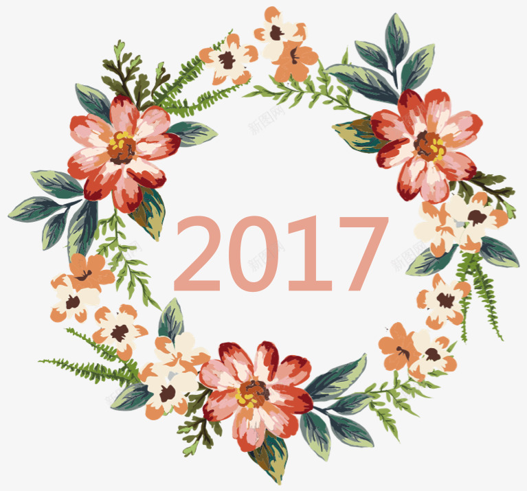 2017水彩花环png免抠素材_88icon https://88icon.com 2017 PNG 圆形花环 水彩 花环 装饰素材