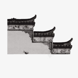 中国古建筑风格的院墙素材