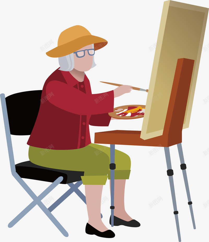野外写生的老太太png免抠素材_88icon https://88icon.com 健康娱乐 卡通手绘 矢量装饰 老人健身 老年人 老年人绘画 老年人运动 老当益壮 运动老人 野外写生