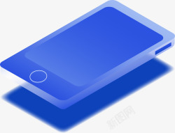 25D手机蓝色立体装饰矢量图素材