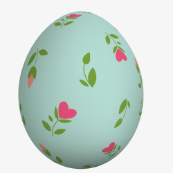 创意复活节彩绘鸡蛋创意绿色鲜花植物彩蛋矢量图高清图片