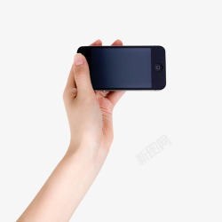 手拿苹果手机素材