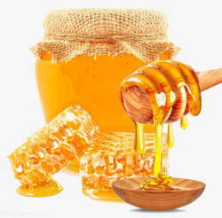 罐装蜂窝蜂蜜实物素材