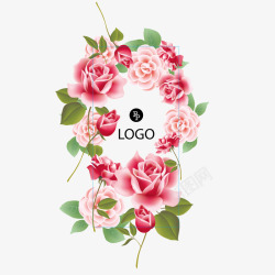 玫瑰花环卡片素材