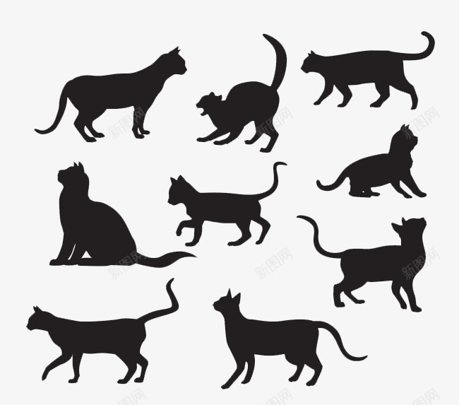 猫咪剪影png免抠素材_88icon https://88icon.com 剪影 动物 可爱 猫咪