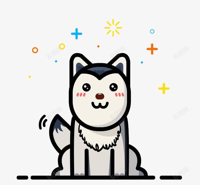 可爱的小狗mbe风格png免抠素材_88icon https://88icon.com mbe风格 创意 卡通手绘 可爱 图案 微笑 黑色小狗