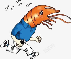 奔跑的小龙虾奔跑的卡通小龙虾高清图片