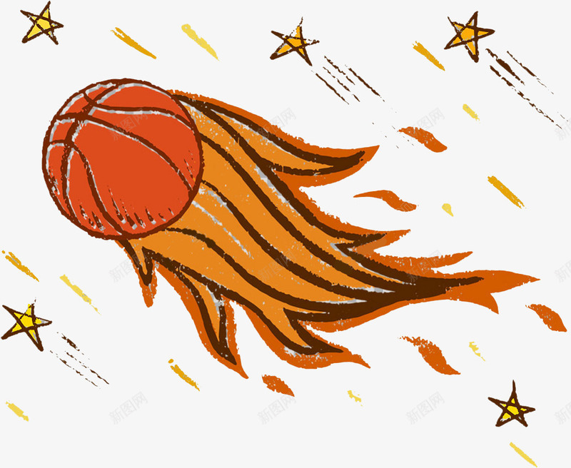 创意手绘火焰篮球png免抠素材_88icon https://88icon.com 创意风格 图案 手绘风格 火焰 篮球 篮球手绘 装饰