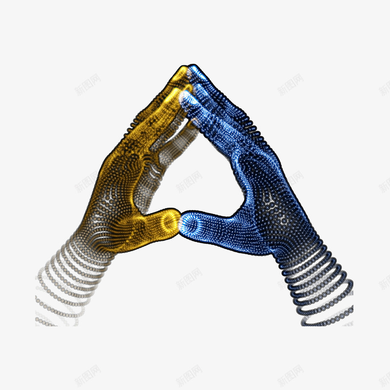 黄蓝人工智能手模型矢量图eps免抠素材_88icon https://88icon.com 人工智能 创意 圆圈 手势 手模型 未来 点状 点线 科技 粒子 黄蓝 矢量图