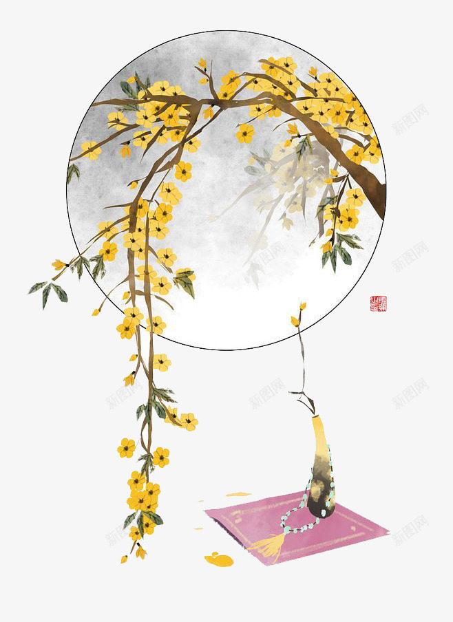 水彩鲜花png免抠素材_88icon https://88icon.com 卡通 手绘 水彩 秋天 装饰 鲜花 黄色