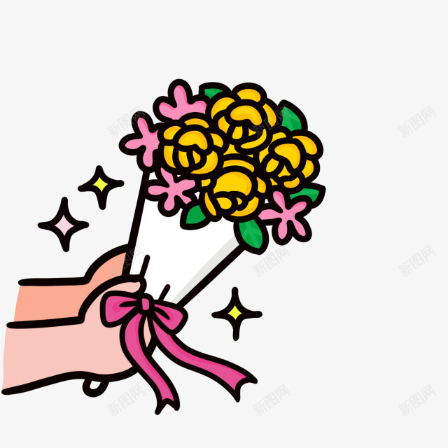 卡通手里拿着鲜花求婚png免抠素材_88icon https://88icon.com 卡通 手里 拿着 求婚 鲜花